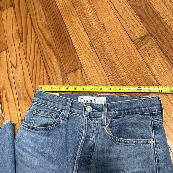 Frank & Eileen‎ Monaghan Straight Leg Button Fly Fray Hem Blue Jeans Size 26 - Picture 8 of 8